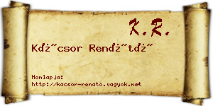 Kácsor Renátó névjegykártya